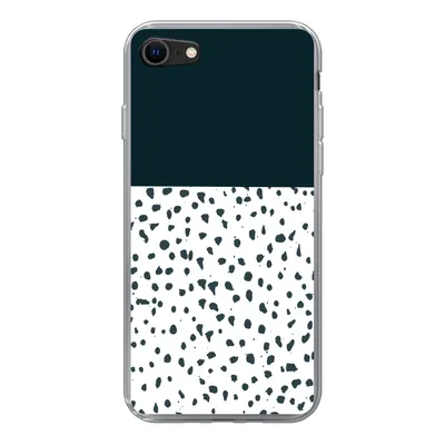 Produktbild von MuchoWow® Handyhülle Schutzhülle Hülle für iPhone SE 2022 Polka dots - Schwarz - Weiß Silikon Softcase Handy Hülle - Schutzhülle