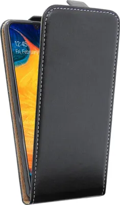 Immagine prodotto di cofi1453® Custodia flip compatibile con SAMSUNG GALAXY A30 (A305F) Custodia per telefono cellulare Custodia protettiva pieghevole verticale Flip Cover Nero