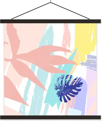 Produktbild von MuchoWow® Textilposter Sommer - Gelb - Strand 40x40 cm mit schwarzem Rahmen - Fotos
