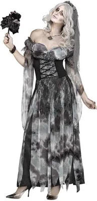 Produktbild von Friedhofs Gothic Hochzeitskleid Halloweenkostüm Brautkleid mit Schleier Damen Größe: S/M