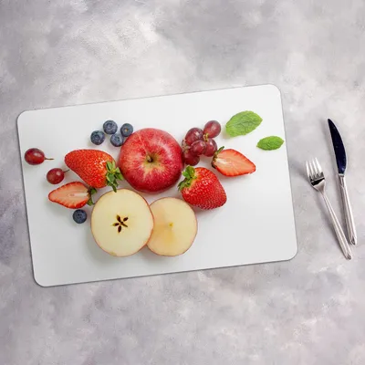 Produktbild von Tischset 6x45x30 cm Platzset Tischmatte Platzmatte Untersetzer - Farbige Früchte Apfel