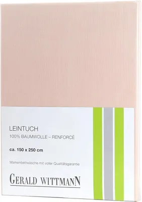 Productafbeelding van Bedlaken 220x250 cm, 100% katoen renforcé, beige/roze