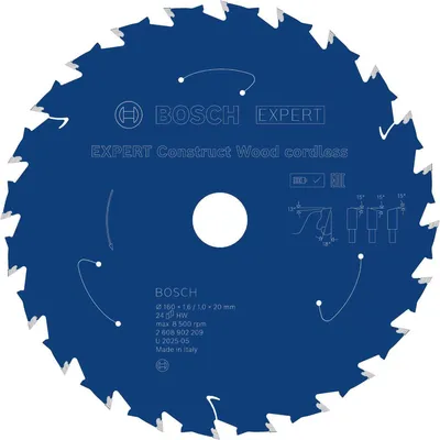 Produktbild von EXPERT Construct Wood Kreissägeblatt, 160x1,6x20 mm, T24