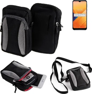 Produktbild von K-S-Trade Holster Schutz Hülle kompatibel mit Wiko Y81 Handy Hülle Gürteltasche Umhängetasche mit Zusatzfach schwarz
