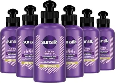 Produktbild von Sunsilk, Perfekte glatte Entwirrung, Creme für langes glattes Haar, ohne Spülen, Formula Active Fusion mit Arganöl, Seidenprotein und Biotin, 6 Stück à 200 ml