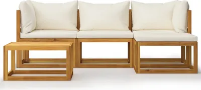 Produktbild von vidaXL 5-tlg. Garten-Lounge-Set mit Auflagen Massivholz Akazie