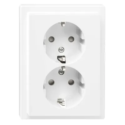 Produktbild von MERTEN MEG2420-5019 Doppelsteckdose SCHUKO BRS Steckklemmen polarweiß