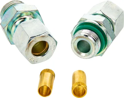 Produktbild von Schneidringverschraubung-Satz Typ GERLB - Schneidring Ø 10 mm x zylindr. AG G 3/8 Zoll, O-Ring & Verstärkungshülse, Stahl verzinkt, Schneidring Messing