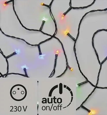 Produktbild von LED-Weihnachtskette, 8 m, 80 LEDs, außen, mehrfarbig, Timer