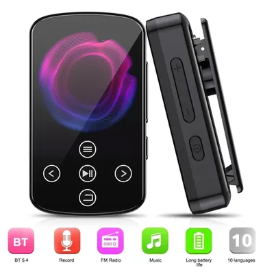 Zdjęcie produktu dla odtwarzacz MP3 64 GB Bluetooth 5.4 z głośnikiem i tylnym klipsem ▏1,5-calowy, wyraźny ekran dotykowy ▏radio FM ▏dyktafon sportowy ▏odtwarzacz MP3