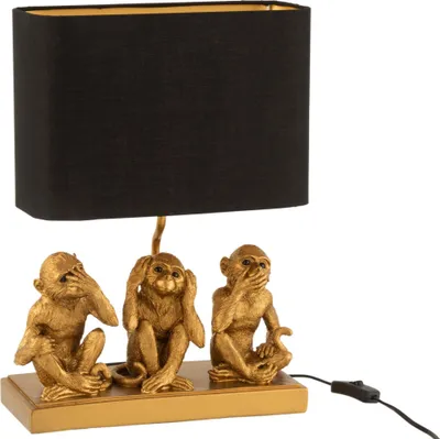 Produktbild von Tischlampe 3 Affen Sehen/Hören/Schweigen Poly Gold Nachttischlampe