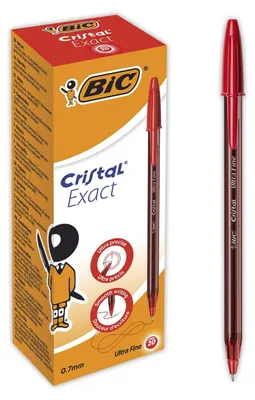 Produktbild von BIC Cristal Exact, Clip, Stick-Kugelschreiber, Rot, 20 Stück(e), Ultrafein