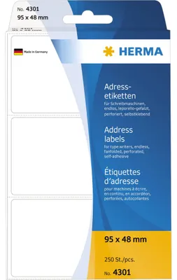 Immagine prodotto di Etichetta indirizzo Herma Leporello 95X48mm