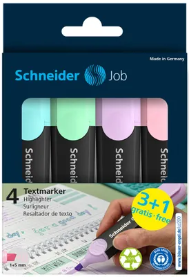 Immagine prodotto di Schneider 50-115074, set di 4 evidenziatori pastello Schneider, assortiti