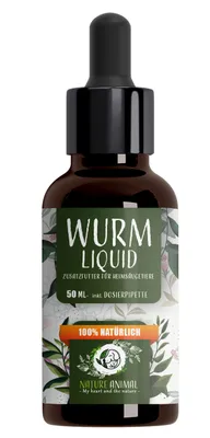 Produktbild von Nature Animal® Wurm Liquid – Entwurmungskur für Hunde, Katzen, Kaninchen & Geflügel – bei Wurmbefall – die flüssige Alternative - Wurmkur – entwurmen