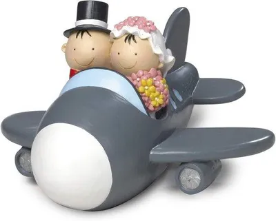 Produktbild von Tortenfigur Brautpaar Flugzeug - Dekoration & Spardose