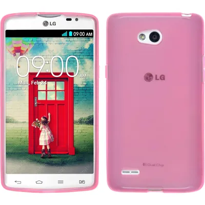 Produktbild von PhoneNatic Case kompatibel mit LG L80 Dual - rosa Silikon Hülle transparent + 2 Schutzfolien