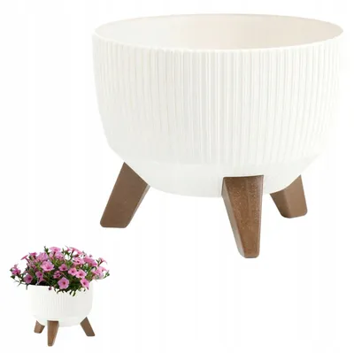 Produktbild von Blumentopf auf Beinen Pflanzgefäß Ø 23 cm Höhe 20 cm Creme