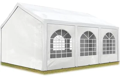Obrázek produktu pro Párty stan 4x6 m pavilonový stan plachta PE 450 N zahradní párty stan nepromokavá bílá