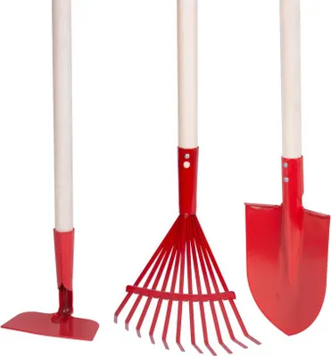 Immagine prodotto di Set di attrezzi Strend Pro Herrison 9357G MINI, da giardinaggio, rastrello, pala, zappa, manico in legno 900 mm
