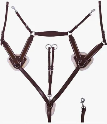 Obrázek produktu pro QHP Náprsní štít Ontario Kožený hnědý, QHP_19_size:Pony