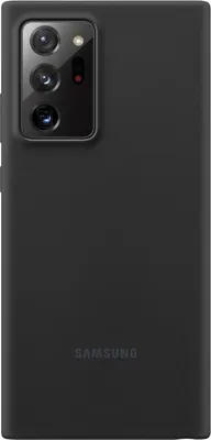 A black Samsung phone case is shown from the back.