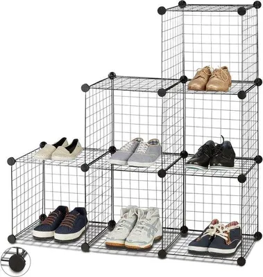 Produktbild von Famanu Vitrinenregal 4 Fächer - 35 x 35 cm - Offenes Regalsystem - Schwarz