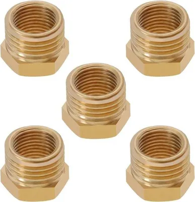 Immagine prodotto di Raccordi per tubazioni di gas e vapore - Ottone - 5 pezzi - Adattatori - Riductori - 1/4 a 1/8 - Raccordi a esagono