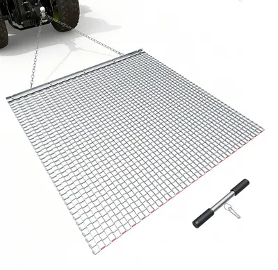 Obrázok produktu pre Ťažná brána, 1,2 x 1,2 m, vysokoúčinná reťazová brána, príslušenstvo pre terénne vozidlá, UTV a traktory, odolná ťahacia rohož z pozinkovanej ocele s ťažnou reťazou, na vyrovnávanie koľají na štrkových príjazdových cestách a poľných plochách