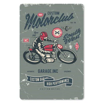 Produktbild von MuchoWow® Mauspad Mousepad Motorrad - Sport - Retro - Zeichnung 18x27 cm - Mousepads - Maus Mat - Pad - Mausunterlage