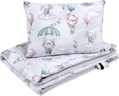 Produktbild von Bellochi Multifunktional Baby Decke Set - Doppelseitig Baby Bettwäsche 75x100 cm und Kissen 30x40cm - aus Baumwolle und Samt - Loom