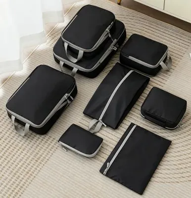 Produktbild von Best For Home Koffer Organizer 8-teilig|Kompressions Packwürfel für Koffer & Handgepäck|Wasserdichte Packing Cubes aus Oxford-Gewebe|Kleidung & Gepäck