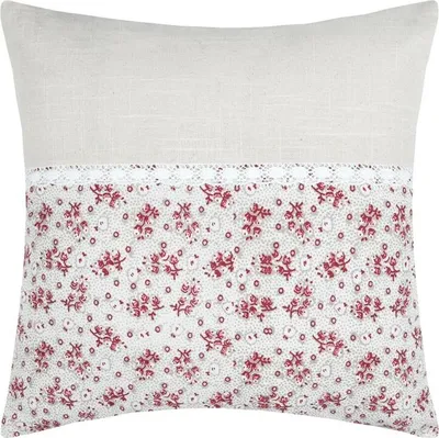 Obrázok produktu pre STOF | Vankúše na pohovku - Dekoračné vankúše - GINNY - 40x40 cm - Červené kvety - Rustikálny šarm - Romantické akcenty