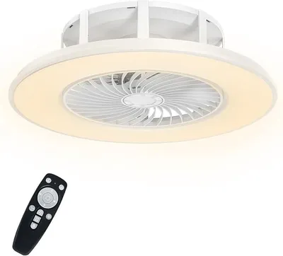 Obrázok produktu pre Stropný ventilátor s osvetlením, stropný ventilátor s diaľkovým ovládaním, ventilátor s osvetlením, stropné svietidlo, stmívateľné, moderný dizajn, ventilátorová lampa, stropná lampa, 90W