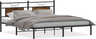 Zdjęcie produktu dla vidaXL Rama łóżka bez materaca dąb wędzony 183x203 cm materiał drewnopochodny
