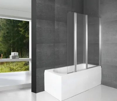 Produktbild von BADLAND Duschabtrennung 3-teilig DS 120x140cm 5mm Glas Gehärtetes Transparentes Glas