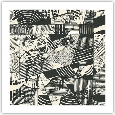 Produktbild von Poster - Poster ohne Rahmen - Abstraktion Vintage Schwarz - 50x50 cm - Wand Bild - Wanddeko - Wandbilder - Kunstposter - Wandposter - Bilder - Kunstdruck - Wanddekoration - Wandbild - P2XAC50x50-5052