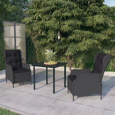 Image de vidaXL 3-tlg. Garten-Essgruppe Dunkelgrau