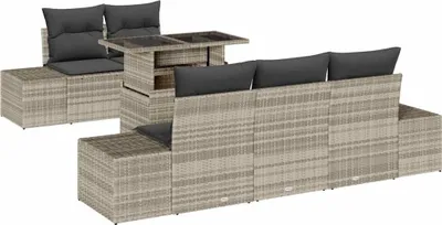Immagine prodotto di vidaXL Set di divani da giardino, 6 pezzi, grigio chiaro e grigio scuro