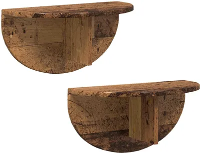 Obrázek produktu pro vidaXL Nástěnná police, 2 ks, staré dřevo, 48 x 24 x 24 cm, dřevotřísková deska