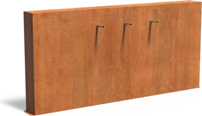 Produktbild von Adezz Freistehende Teichwand aus Corten-Stahl Rost inkl. Wasserfall und Pumpe