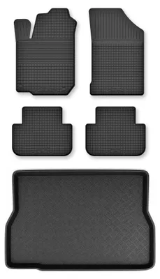 Produktbild von Gummimatten + Kofferraumwanne für Land Rover Freelander I 1996-2006 (3-Türer) – Schwarz, Semi-Universal, angepasst – Wielganizator Semi-Universal