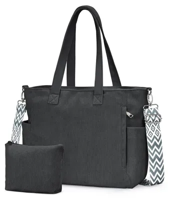 Image de Sac à bandoulière en velours côtelé pour femme Sac à bandoulière Shopper Crossbody Bag Sac à main tendance pour femme - Grand, bandoulière réglable