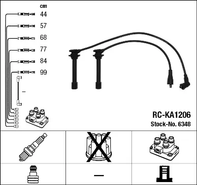 Produktbild von NGK 6348 Zündkabelsatz Zündleitungssatz für KIA CARNIVAL II (GQ) CARNIVAL I (UP)