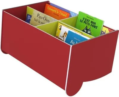 Produktbild von Schulbuchkasten Kunststoff geneigt rot/gelbgrün.