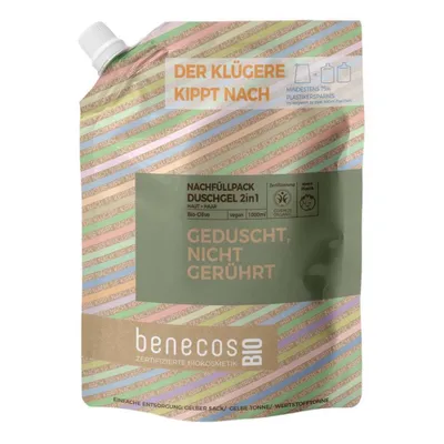 Produktbild von benecos Nachfüllbeutel - Olive Duschgel 2in1 Bio Haut und Haar 1L