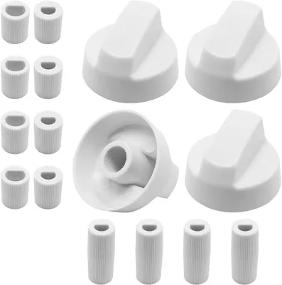 4er-Set Universal-Knöpfe für Ofen, 4 cm, weiß