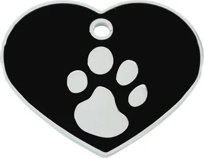 Produktbild von Identifikationsschild für Halsband Imarc Heart Schwarz Silberfarben