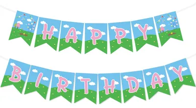 Zdjęcie produktu dla Różowy baner urodzinowy Happy Birthday zwierzątka dekoracja