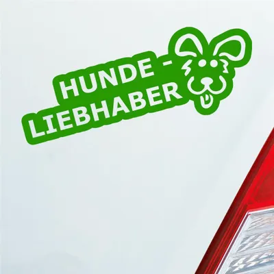 Produktbild von Auto Aufkleber Hundeliebhaber Hund Dog süß Love Liebe 19x9 cm Hellgrün Sticker Heckscheibenaufkleber